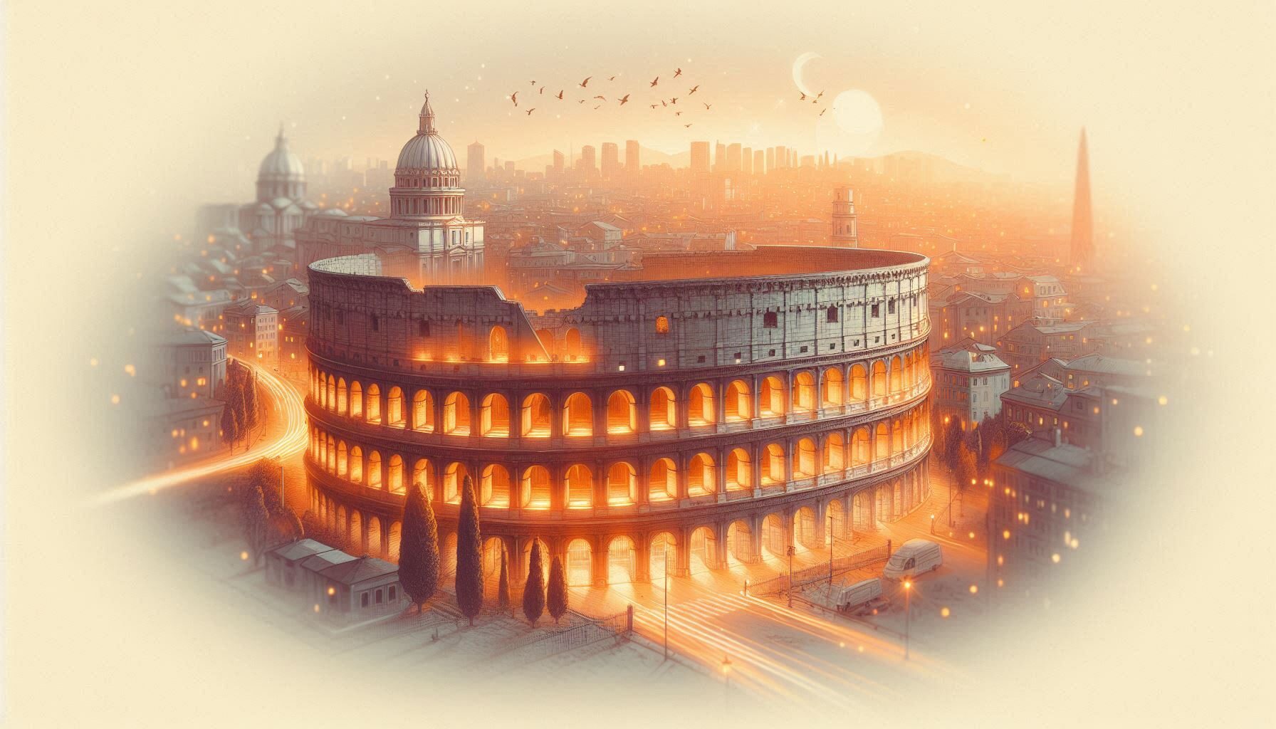 illustrazione tenue del Colosseo